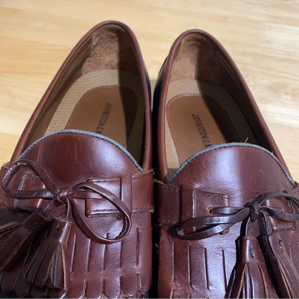 Johnston Murphy Mens Loafer Aragon II Kiltie Tassel Leather Black Brown Sz 11.5M